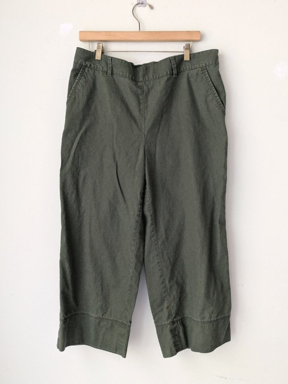 LOFT linen wide leg crop pants sz L